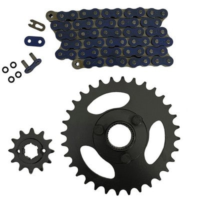 Solid Spare Blue 520x60 O-Ring Chain & 12/32 Sprockets for Polaris RZR 170 fits 2009-2016