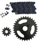 Solid Spare Blue 520x60 O-Ring Chain & 12/32 Sprockets for Polaris RZR 170 fits 2009-2016