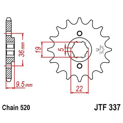 JT Sprockets 15 Tooth Front Sprocket 15T for Honda TRX250R FourTrax 1986-1989