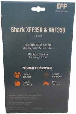 Solid Spare 2 EFP HEPA Filter Kits for Shark Navigator Lift-Away NV350 Series XFF350 XHF350