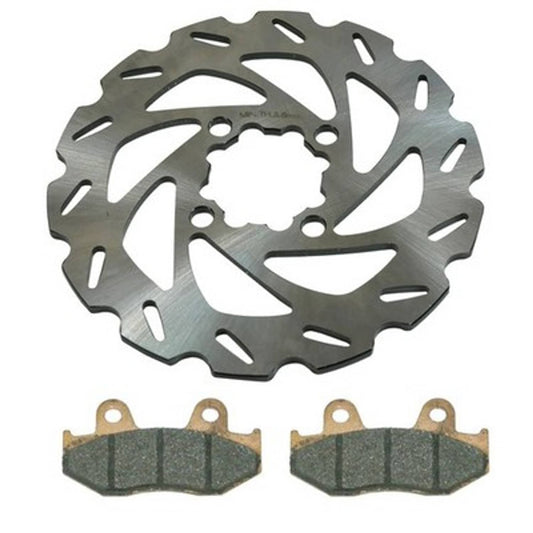 Solid Spare Rear Wave Pattern Disc Brake Rotor & Brake Pads for Yamaha Raptor 700 2013-2025