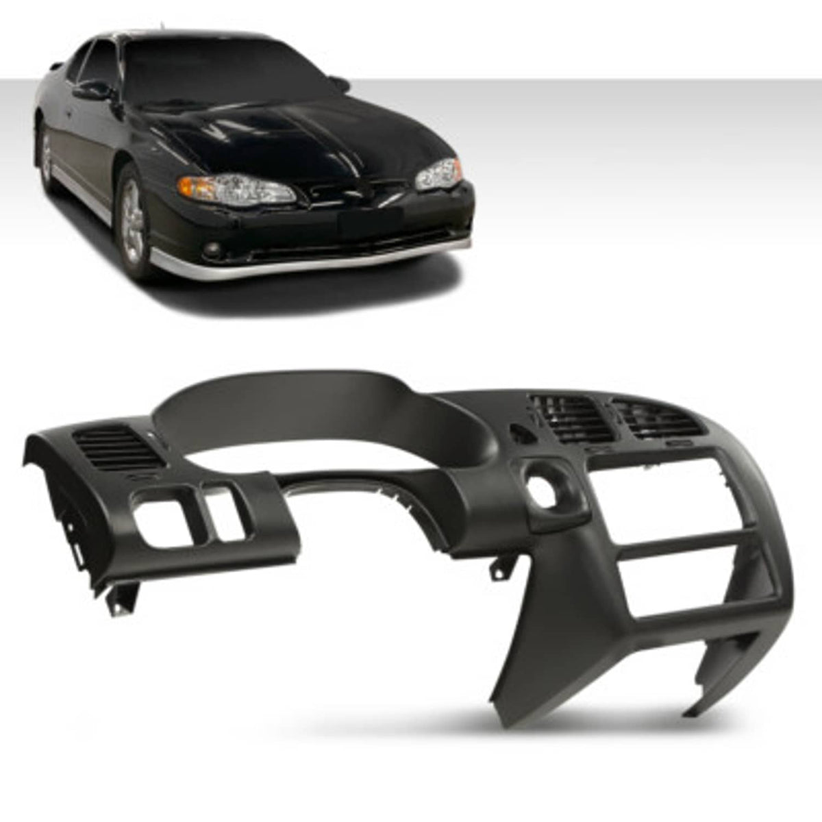 Solid Spare Fit For 2000-2005 Monte Carlo SS Instrument Cluster Radio Dash A/C Vent Bezel