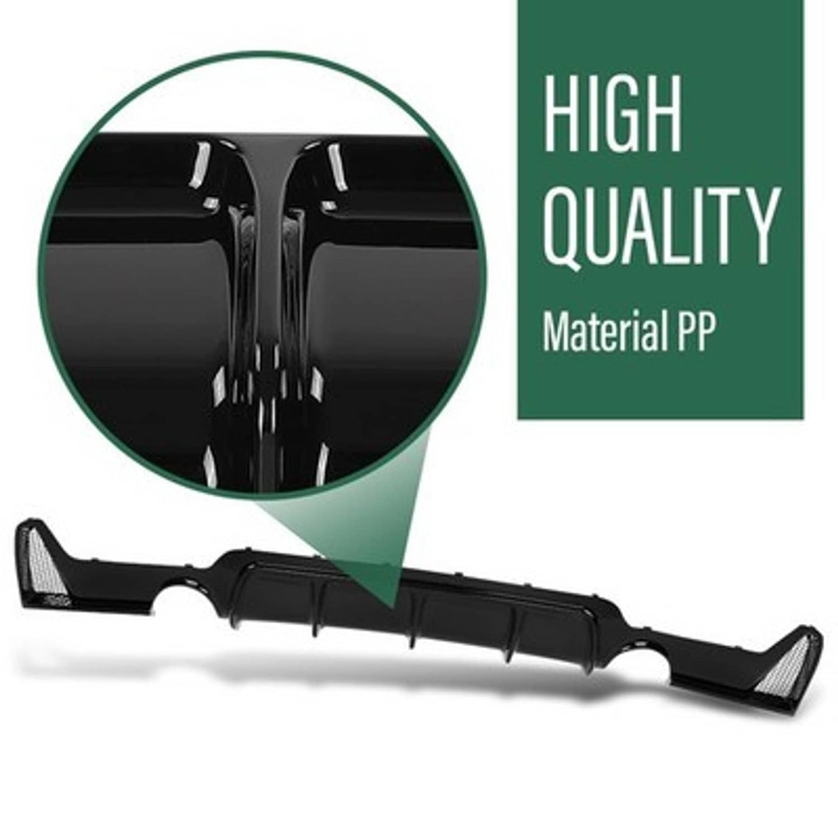 Solid Spare Rear Bumper Diffuser Gloss Black Fit For 14-20 BMW F32 F33 F36 4 Series M Sport
