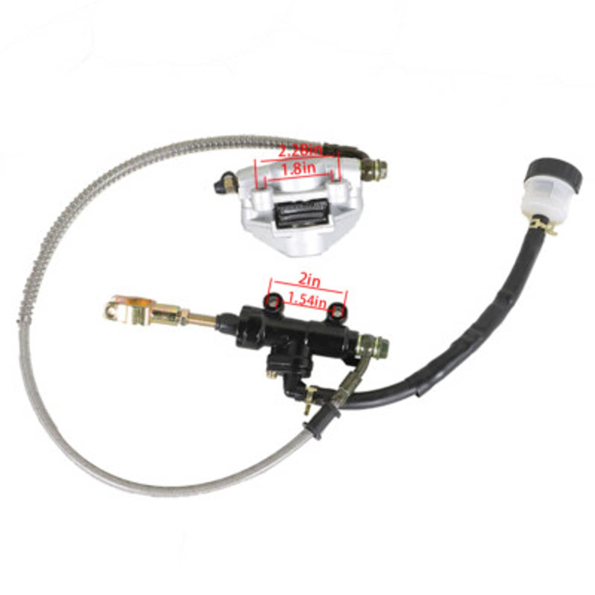 Solid Spare Rear Hydraulic Brake Assembly Caliper Master Cylinder For Go Kart Golf Cart ATV