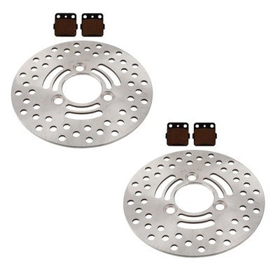 Solid Spare 2 Front Brake Rotors & Semi-Metallic Pads for Suzuki LT-Z250, LT-Z400 QuadSport