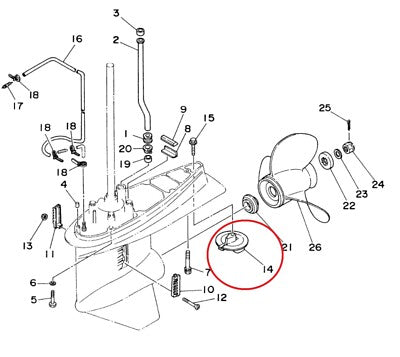 Zinc Trim Tab Anode For Yamaha Outboards 6E5-45371-01-00, 18-6097