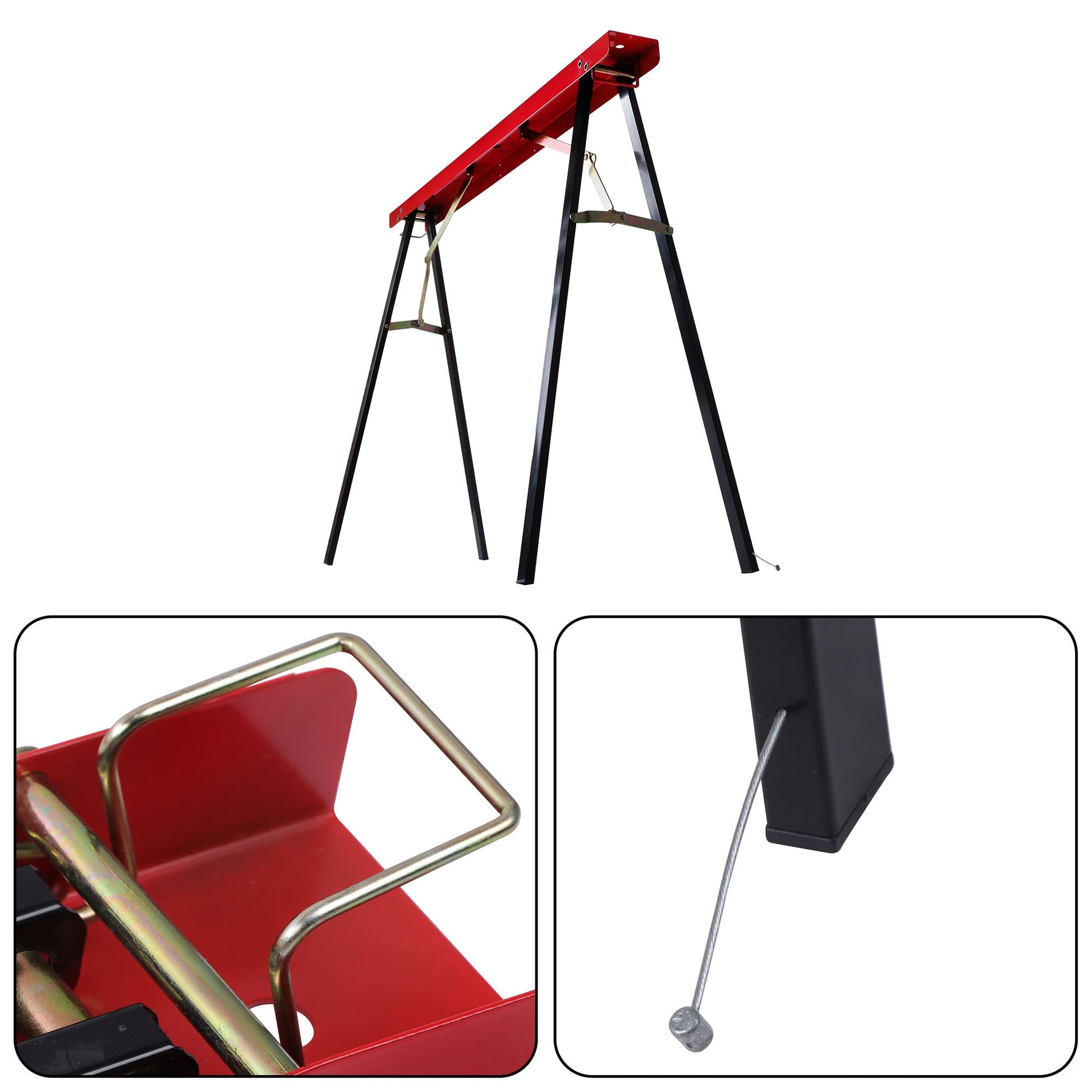 Solid Spare 2Pack Portable Heavy Duty Saw Horse 440 lbs Capacity Steel Folding Legs Sawhorse