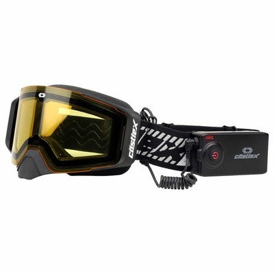 Solid Spare Castle X Adult COIL Heated Goggle Kit Snow Goggles with Carry Case White/Gray
