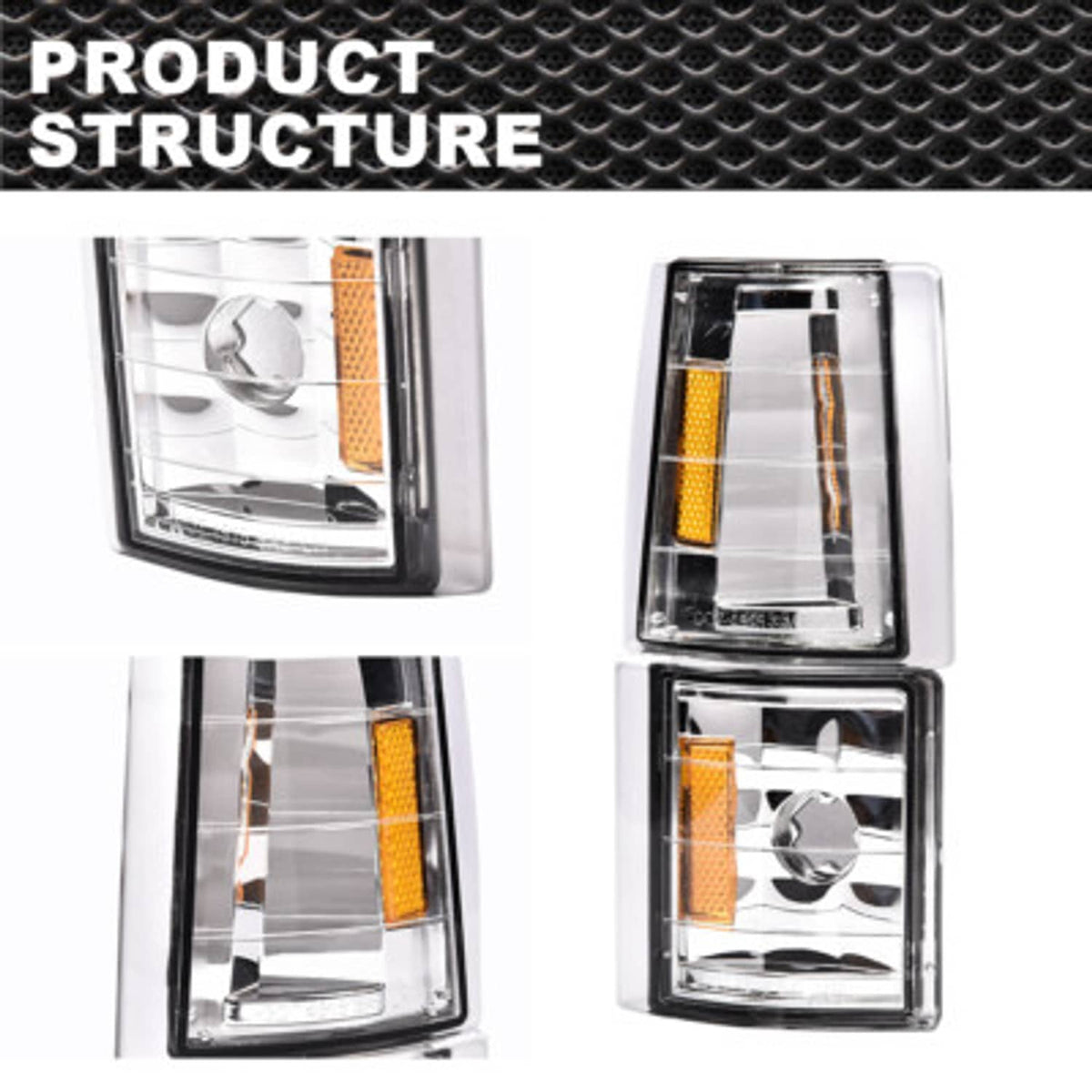 Solid Spare Clear Turn Signal Corner Lights Fit For 1994-1999 Chevrolet C/K Tahoe Suburban