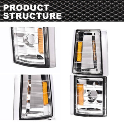 Solid Spare Clear Turn Signal Corner Lights Fit For 1994-1999 Chevrolet C/K Tahoe Suburban