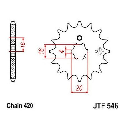 JT Sprockets 13 Tooth Front Steel Sprocket 13T for Yamaha TT-R110E 2008-2026