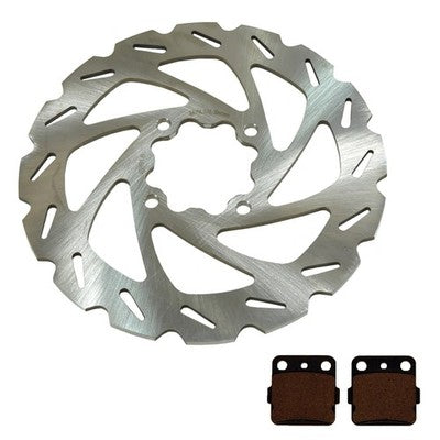 Solid Spare Rear Wave Pattern Disc Brake Rotor & Brake Pads for Yamaha Raptor 660 2001-2005