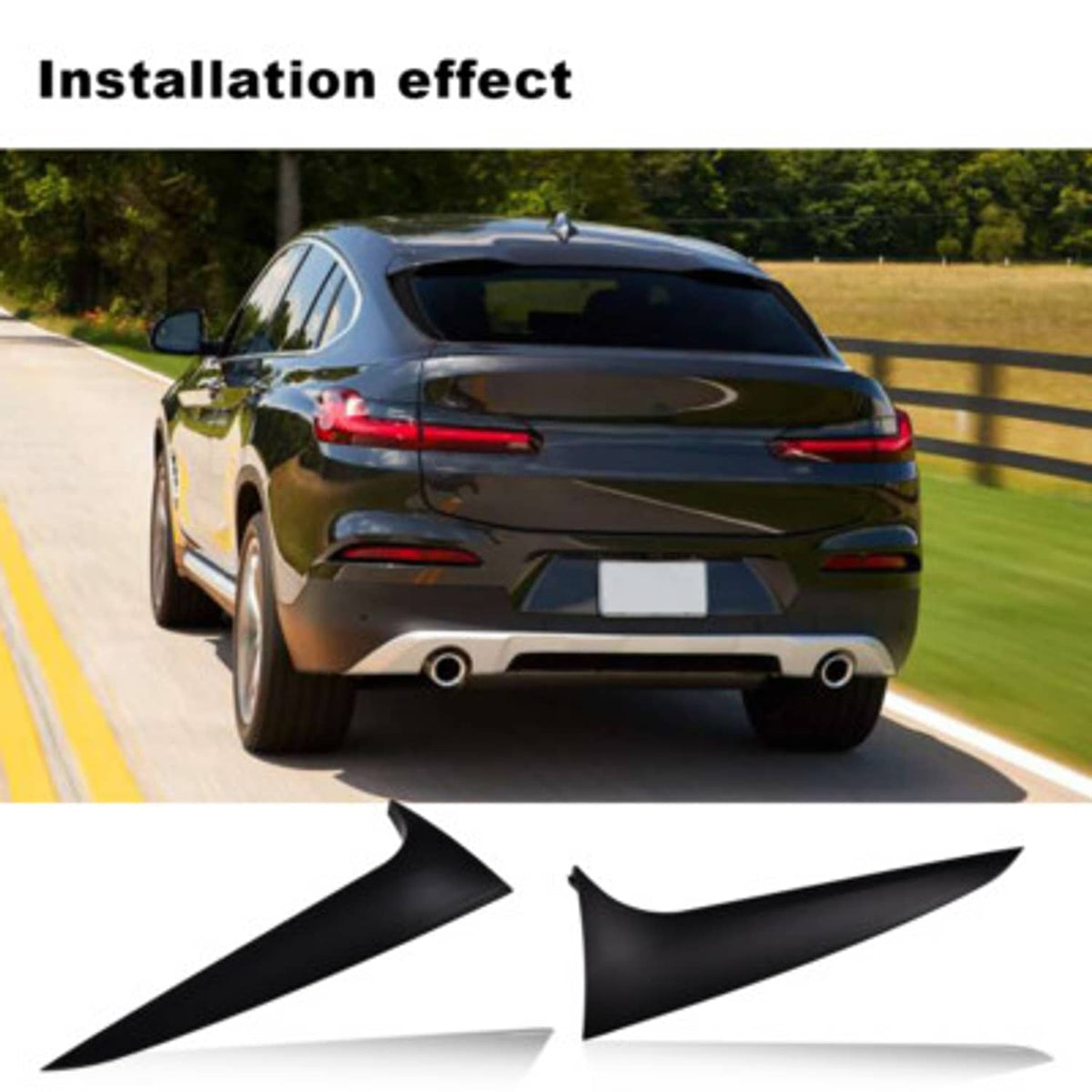 Solid Spare New Fit For BMW X4 G02 2019-2021 Rear Window Spoiler Side Wing Cover Matte Black