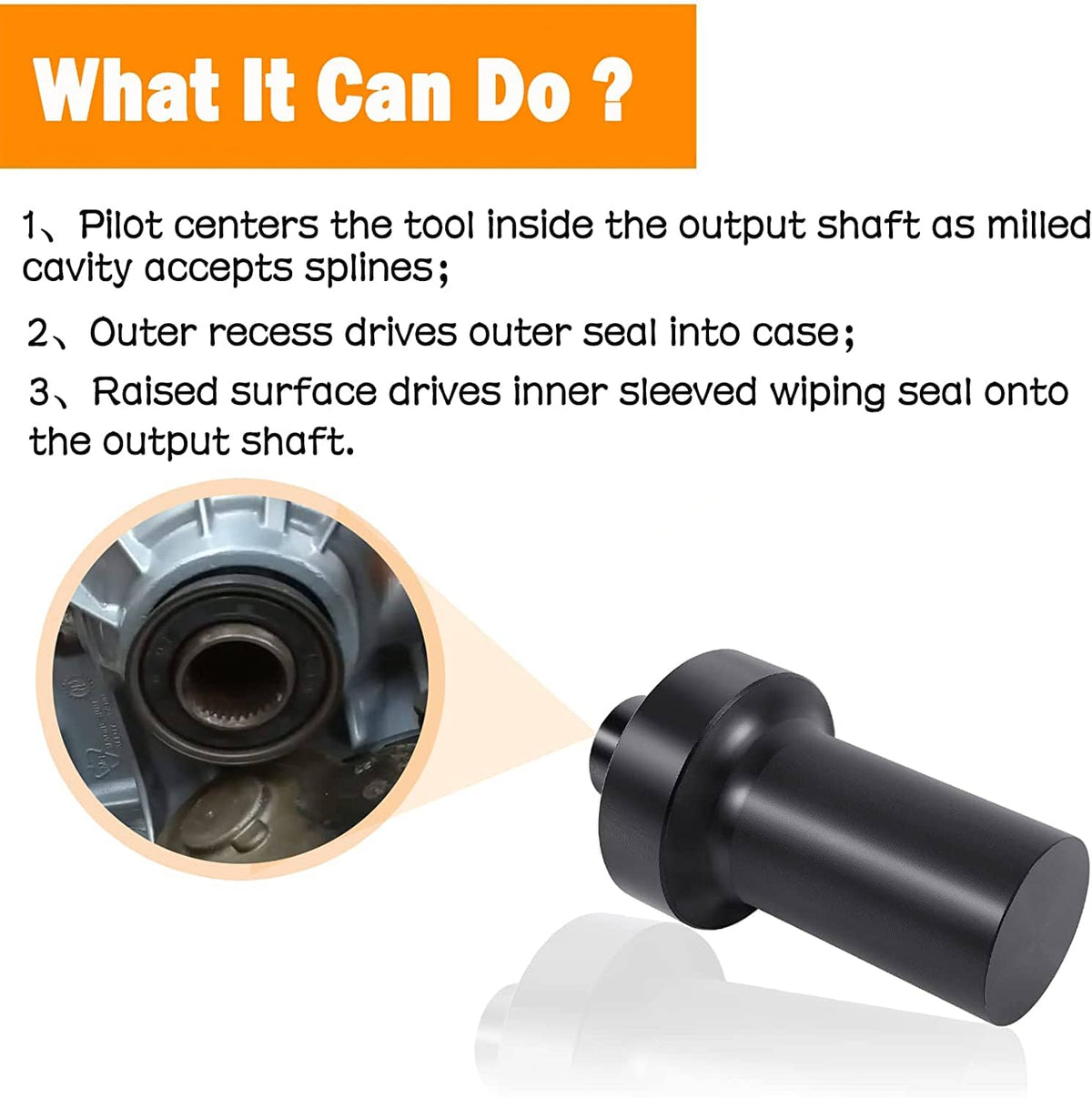 Solid Spare Adapt-A-Case Front Output Seal Driver Install Tool For GM NP246/261/263 TM109RAC
