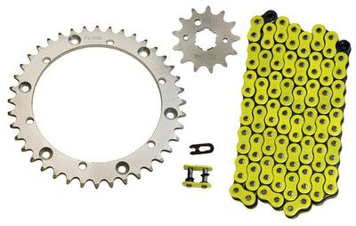 Solid Spare Yellow 520x98 O-Ring Drive Chain & 13/40 Sprockets for Yamaha Warrior 1989-2004