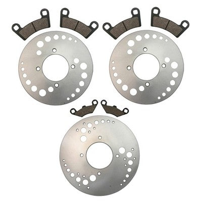 Solid Spare Front & Rear Brake Rotors and Pads for Polaris Outlaw 525 S - 2009-2010