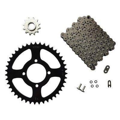 Solid Spare Natural 520x90 O-Ring Drive Chain & 12/43 Sprockets for Kawasaki Mojave 250