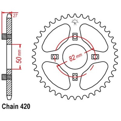 Solid Spare JT Sprockets 36 Tooth Rear Steel Sprocket for Honda XL75 & XL80S fits 1977-1985