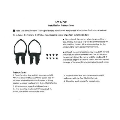 Solid Spare SPI Windshield Mount Mirrors for Arctic Cat many 2012-23 Snow Replaces 6639-770