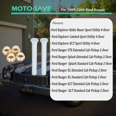 Solid Spare For Ford Ranger Explorer 1989-06 3.0L Front Door Hinge Pin & Bushing Repair Kit