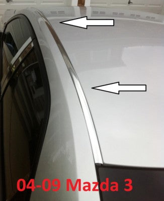 For 2004-2009 MAZDA 3 CHROME ROOF TOP TRIM MOLDING KIT