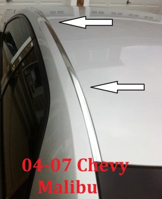 For 04-07 CHEVY MALIBU CHROME ROOF TOP TRIM MOLDING KIT