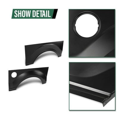 Solid Spare Rear Wheel Arch Quarter Panel Fits 2009-2014 Ford F-150 F150 W/O Molding Holes
