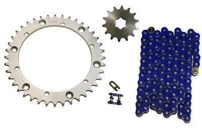 Solid Spare Blue 520x100 O-Ring Drive Chain & 14/40 Sprockets for Yamaha Warrior 1989-2004