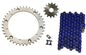 Solid Spare Blue 520x100 O-Ring Drive Chain & 14/40 Sprockets for Yamaha Warrior 1989-2004