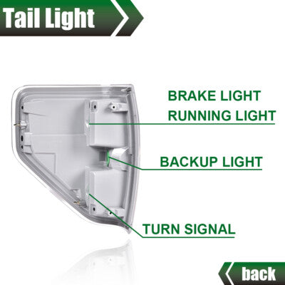 Solid Spare Fit For 09-14 Ford F-150 Pickup Rear Tail Light Brake Lamp Assembly Right