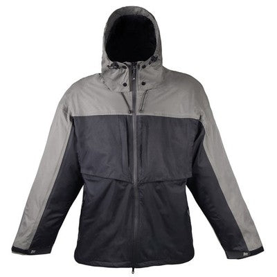 Solid Spare Mens Mossi TPX Rain Jacket Rain Coat Black/Grey Waterproof Large