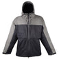 Solid Spare Mens Mossi TPX Rain Jacket Rain Coat Black/Grey Waterproof Large