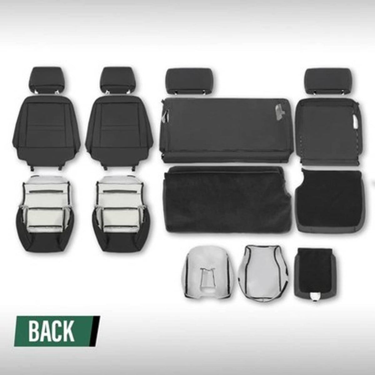 Solid Spare Fit For 2014-2018 Chevy Silverado LT DOUBLE Cab Full Set Seat Covers Replace
