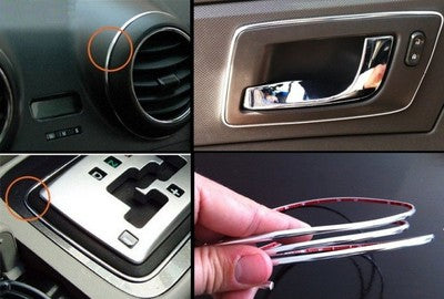 3M MICRO CHROME TRIM MOLDING ROLL INTERIOR CAR SPEAKERS GAUGES DASHBOARD STRIP