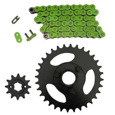 Solid Spare Green 520x60 Drive Chain & 12/32 Sprockets for Polaris RZR 170 fits 2009-2016