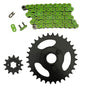 Solid Spare Green 520x60 Drive Chain & 12/32 Sprockets for Polaris RZR 170 fits 2009-2016