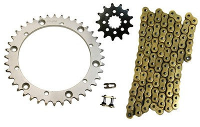 Solid Spare Gold 520x92 O-Ring Drive Chain & 13/40 Sprockets for Yamaha Raptor 660 2001-2005
