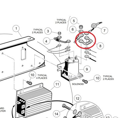 Resistor Assembly For Club Car, Columbia, E-Z-GO Cart 70592-87, 21764G1, 1014947