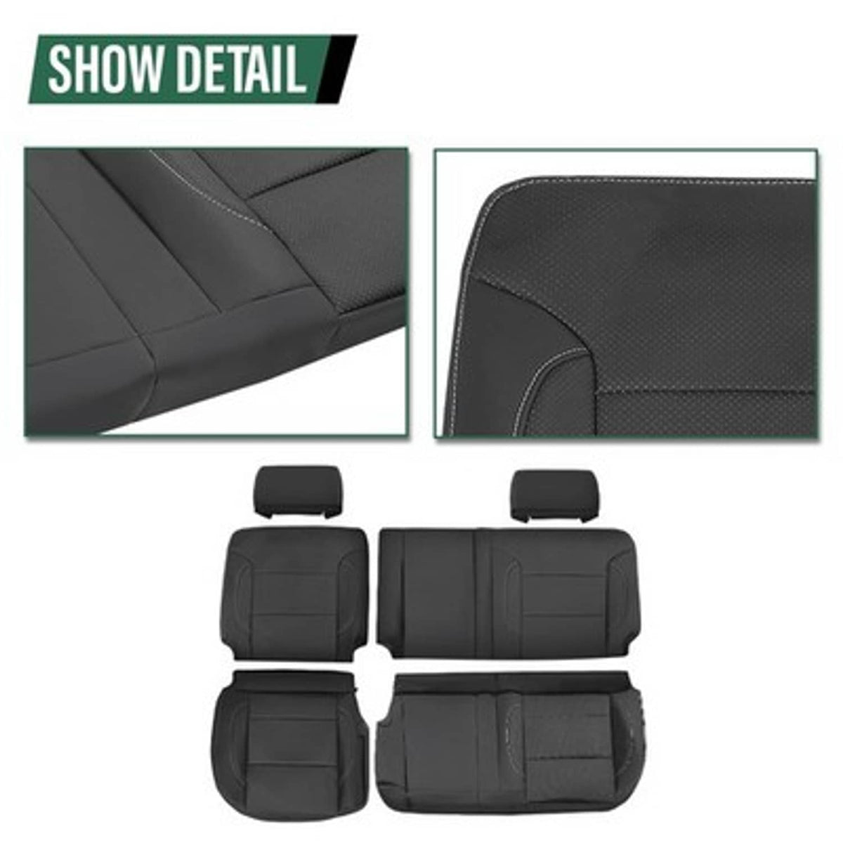 Solid Spare Fit For 2014-2018 Chevy Silverado LT DOUBLE Cab Full Set Seat Covers Replace