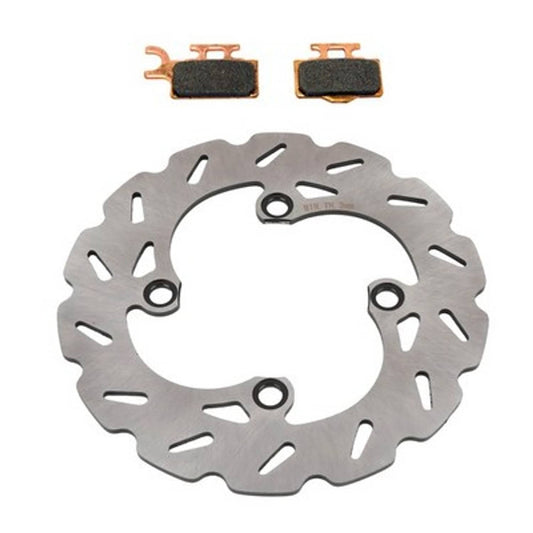 Solid Spare Front Wave Pattern Disc Brake Rotor & Brake Pads for Suzuki RM65 2003 2004 2005