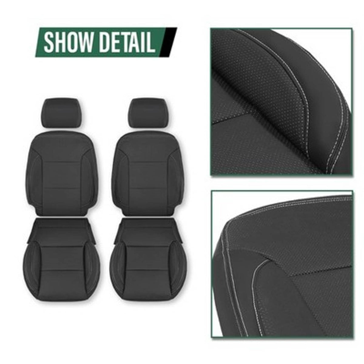 Solid Spare Fit For 2014-2018 Chevy Silverado LT DOUBLE Cab Full Set Seat Covers Replace