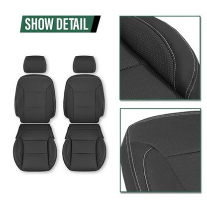 Solid Spare Fit For 2014-2018 Chevy Silverado LT DOUBLE Cab Full Set Seat Covers Replace