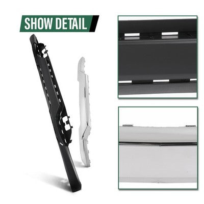 Solid Spare Front Bumper Valance + Chrome Skid Plate Fit For 16-19 Silverado 1500 With Z71