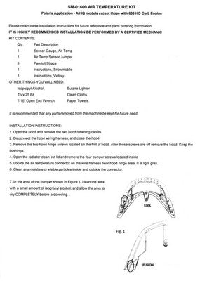 Solid Spare SPI Outside Air Temp Wire Harness for Polaris Replaces OEM#'s 2875126 & 2875949