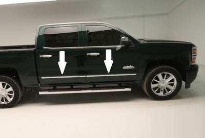 CHROME SIDE DOOR TRIM ROCKER PANEL MOLDING PACKAGE For CHEVY SILVERADO 14-19