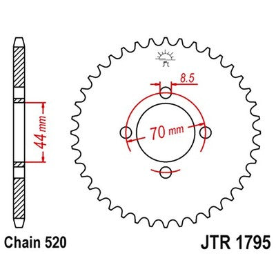 Solid Spare JT Sprockets 22 Tooth Rear Steel Sprocket for Kawasaki KFX80 2003 2004 2005 2006