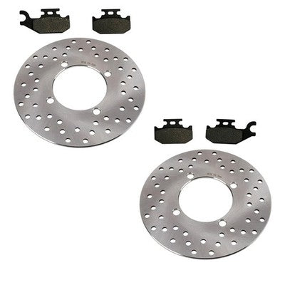 Solid Spare 2 Front Disc Brake Rotors & Severe Duty Pads for Suzuki King Quad 400 2008-2024