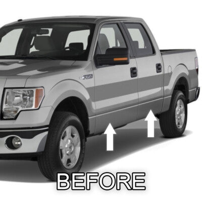 PLATINUM STYLE CHROME SIDE BODY DOOR TRIM MOLDING KIT For 2009-2014 FORD F-150