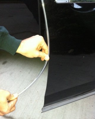 CHROME DOOR EDGE GUARD TRIM MOLDING PROTECTORS (4) 10" INCH PIECES - Small Edge