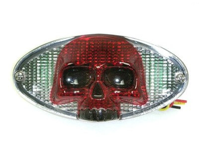 Solid Spare LED Motorcycle Taillight 3-D Skull Cateye Brand New L.E.D. Tail Light Assembly